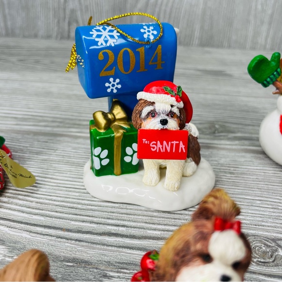 Danbury mint Maltese / shih tzu dog Christmas figurine / ornaments collectible - Picture 5 of 14